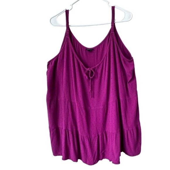 Torrid Tank Top Women’s Pink Tiered Adjustable Straps Size 6X - Picture 1 of 10